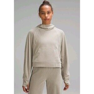 Lululemon Scuba Oversized Pullover Hoodie Beige *Velvet Cord RARE XS/S